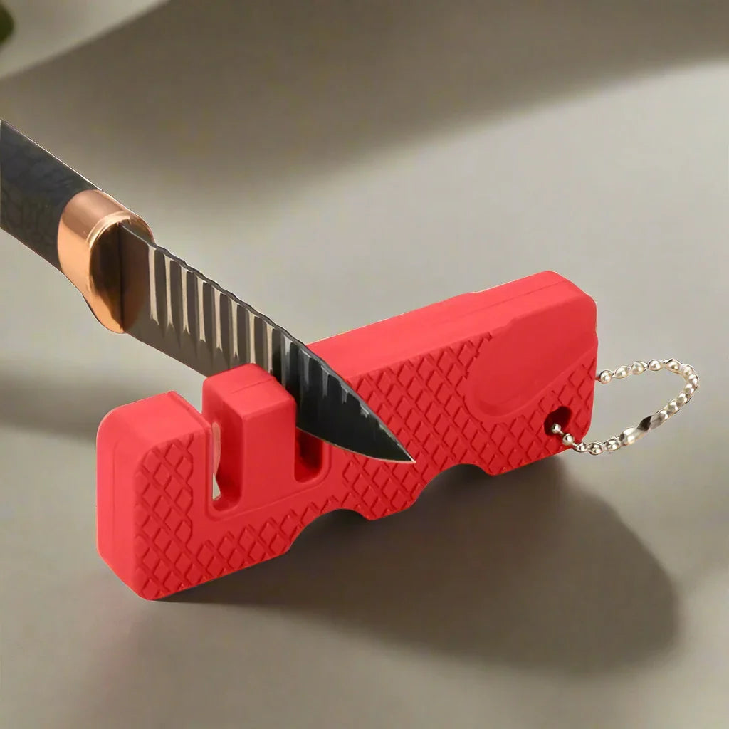 Aiguiseur de Couteaux - MiniOutdoorsKnifeSharpener - Rouge | Aiguiseur de Couteaux - MiniOutdoorsKnifeSharpener - Rouge | Aiguiseur de couteaux MiniOutdoorsKnifeSharpener Rouge | Aiguiseur portable pour couteaux | Aiguiseur couteaux compact | Affûteur ro